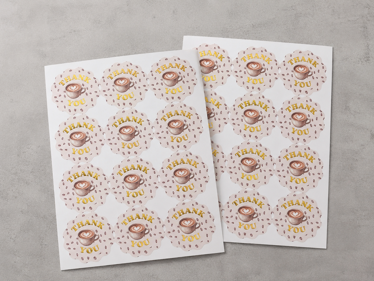 Espresso Thank You Stickers
