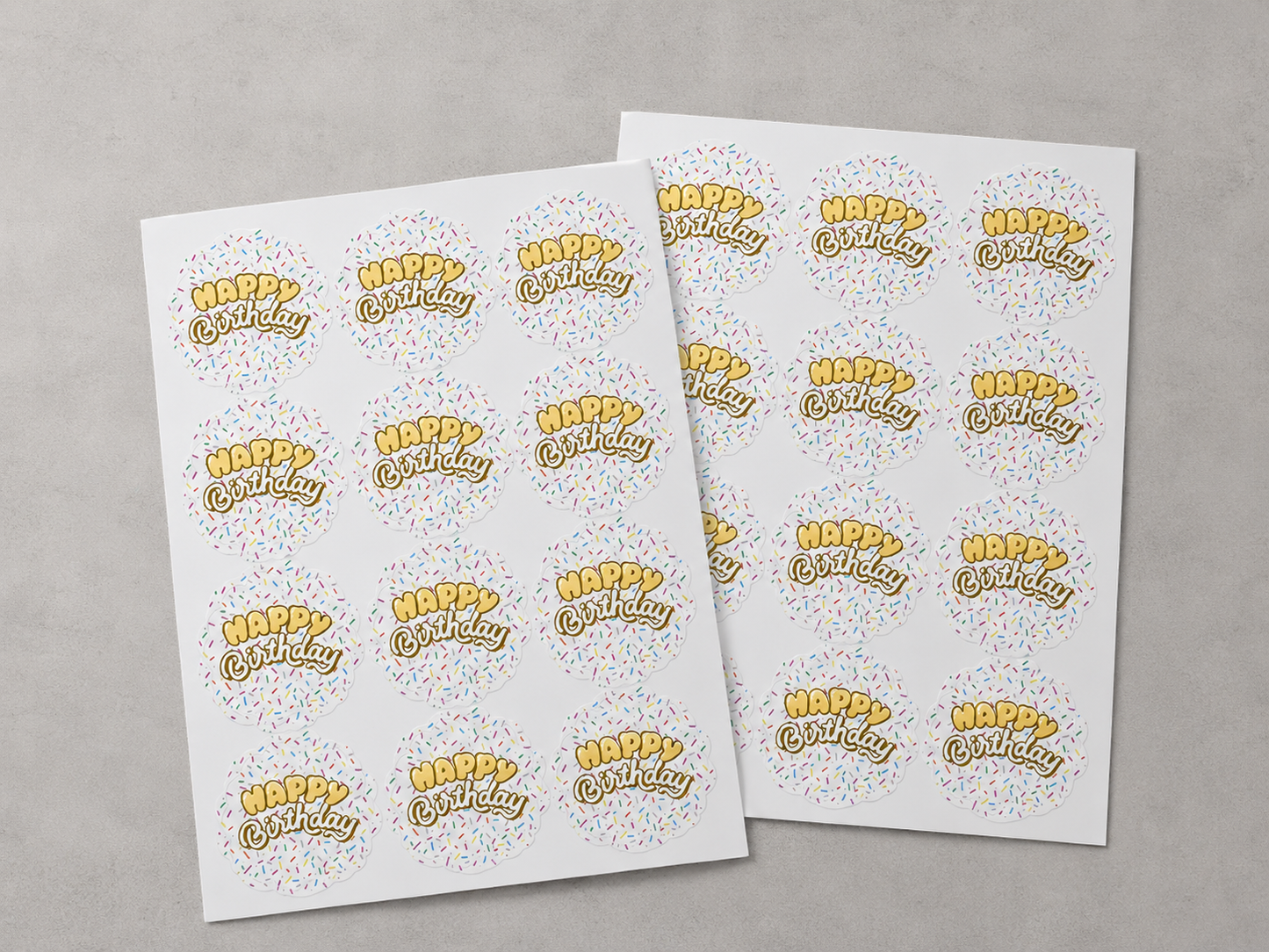 Happy Birthday Sprinkle Stickers