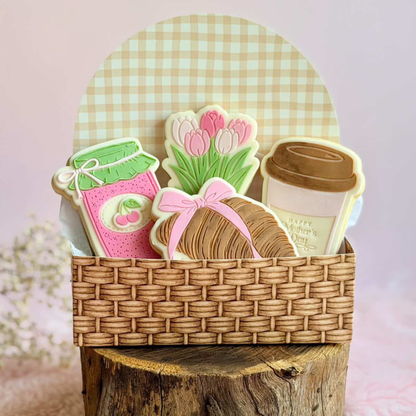 Gingham Cookie Basket Box