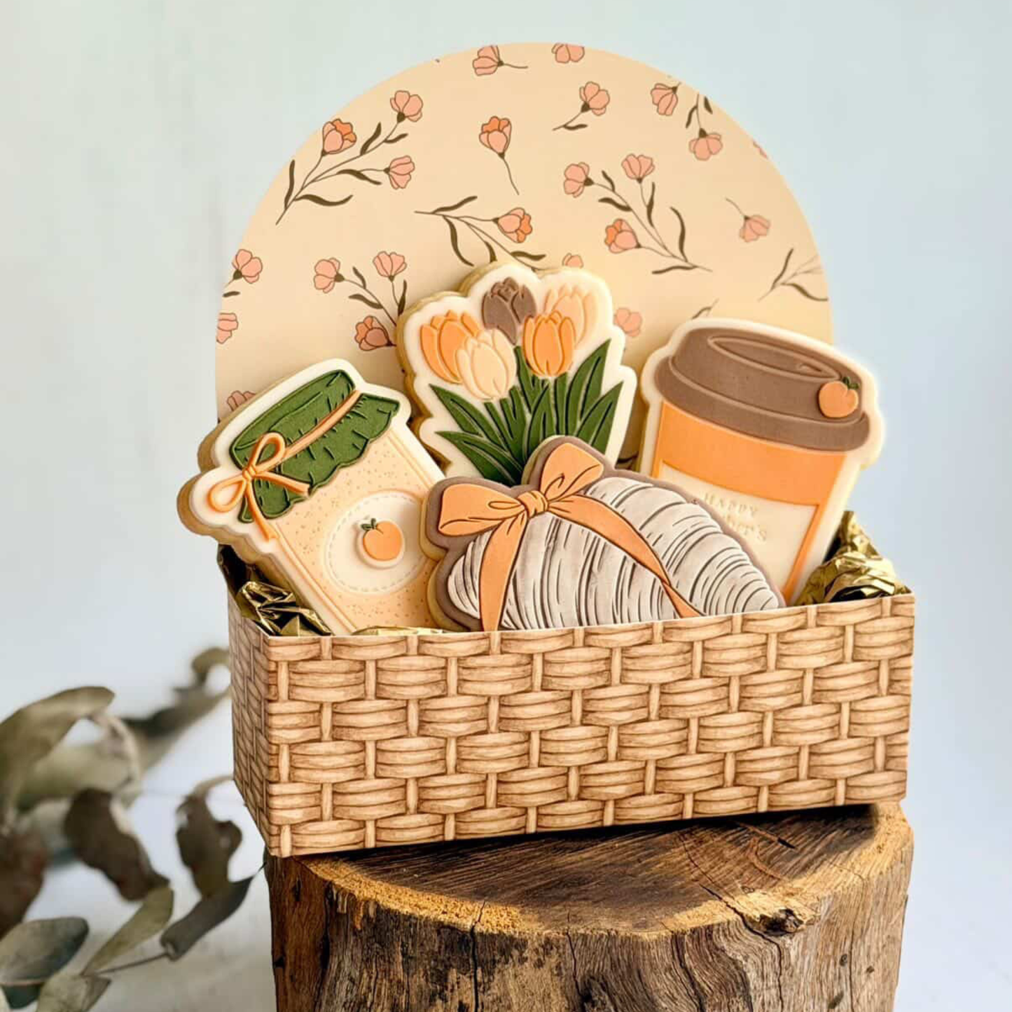 Floral Cookie Basket Box