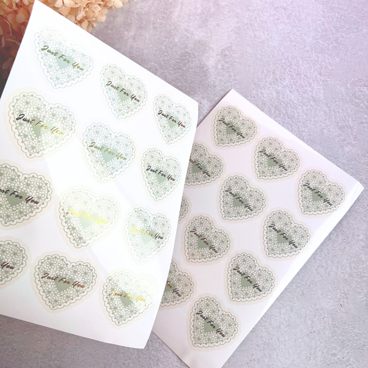 Just For You Lace Heart Stickers
