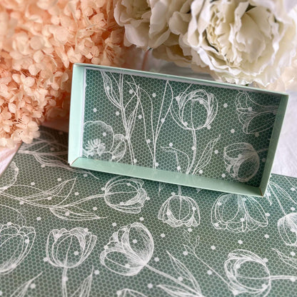 Tulle Tulips Greaseproof Papers GREEN (10pk)